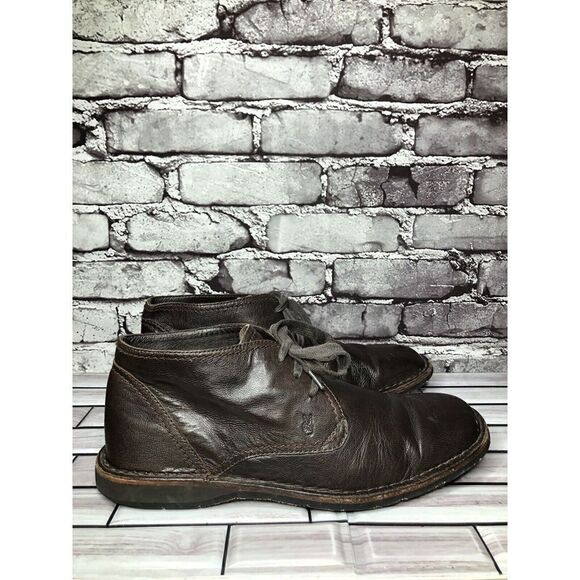 John Varvatos Brown Leather Hipster Chukka LaceUp Ankle Boots Men Sz 10M US/43EU - Picture 1 of 16